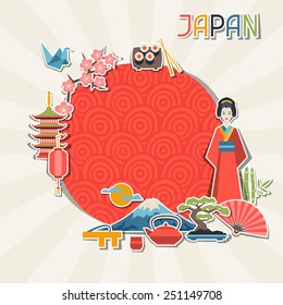 Japan background design. Illustration on Japanese theme.