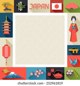 Japan background design. Illustration on Japanese theme.