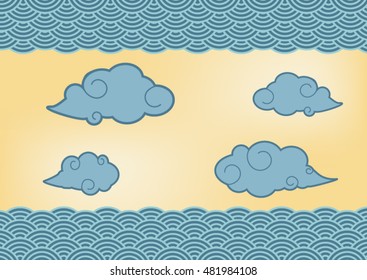 japan background sky and sea patterns