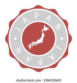 Sello vectorial del mapa de insignias de Japón. Etiqueta de icono de diseño de marca de país de símbolo nacional. 