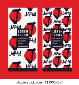 japan banner set . vector background