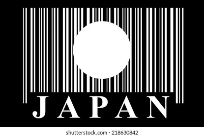 Japan barcode flag, vector