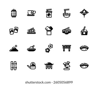 Japan Black Fill Elements for User Interface and Background Requirements.