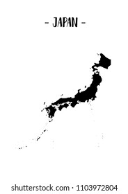 Japan black map 