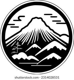 Japan | Black and White Vector illustration