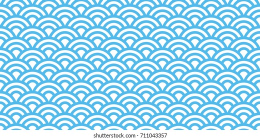 japan blue ocean wave vector seamless pattern wallpaper background