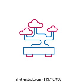 Japan, bonsai icon. Element of Japan culture. Thin line 2 color icon for website design and development, app development. Premium icon