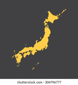 Japan border map. Vector illustration EPS8.