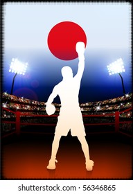 Japan Boxen auf Stadionhintergrund - Original-Illustration
