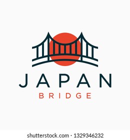 Japan bridge logo design concept. Universal bridge design.