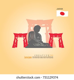 Japan buddha.japanese culture.vector illustration.