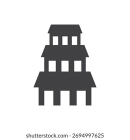 Japan building icon flat design