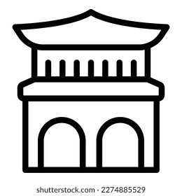 Japan building icon outline vector. House travel. Temple city