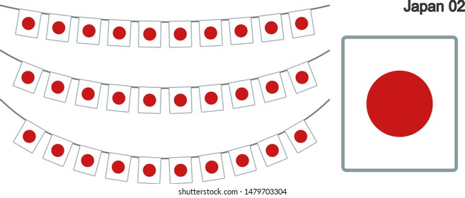 Japan Bunting Flags Isolated on white Background. vector illustration.