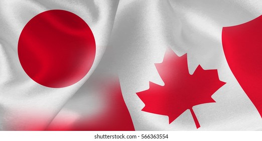 Japan Canada Flag Background