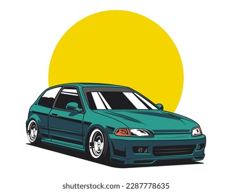 japan car design for automobile illustraion vector graphic