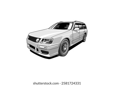 japan car vector csrtoon illustartion 