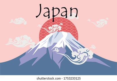 Japan card vector theme pink