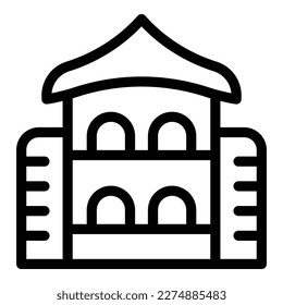 Japan castle icon outline vector. City tower. Ancient map
