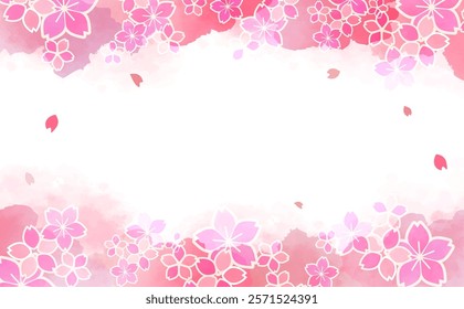Japan cherry blossoms, gentle pink background clipart