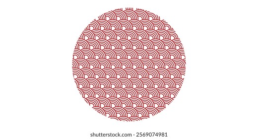 Japan chinese circle wave pattern abstract background ornament vector illustration