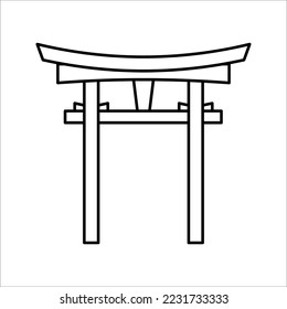 Japan or Chinese gate icon. Best tourist destinations in the world. vector illustration on white background. color editable