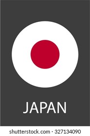Japan circle flag - vector icon