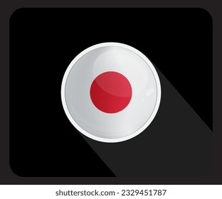 Japan Circle Glossy Pride Flag Icon
