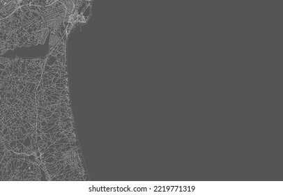 japan city map. vector illustration with black background, white outline, scene with japan city, town, road, street, map urban, location, landmark, transportation. design for print, poster, wallpaper.