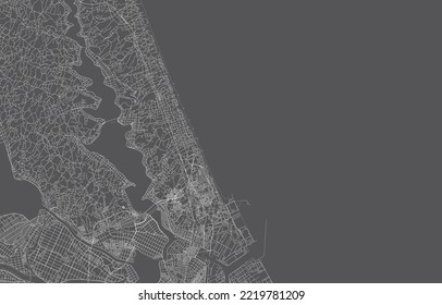 japan city map. vector illustration with black background, white outline, scene with japan city, town, road, street, map urban, location, landmark, transportation. design for print, poster, wallpaper.