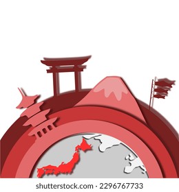  japan city paper art vector illustration