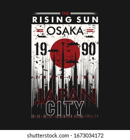 japan city  the rising sun graphic design vector illustration good for print t shirt 