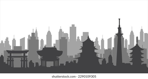 japan city skyline  silhouette. Vector illustration