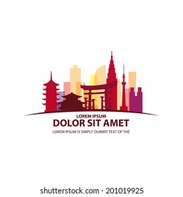 Japan city skyline vector