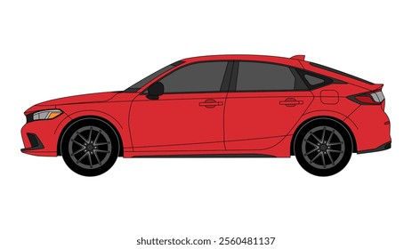 Japan Classic Compact Hatchback Vector Speed Icon Vehicle Automobile Auto Car