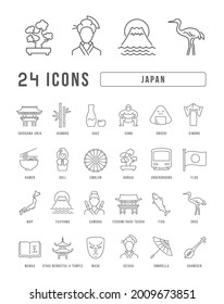 Japan. Collection of perfectly thin icons for web design, app, and the most modern projects. The kit of signs for category Countries and Cities.