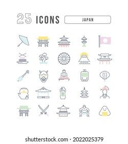 Japan. Collection of perfectly thin icons for web design, app, and the most modern projects. The kit of signs for category Countries and Cities.