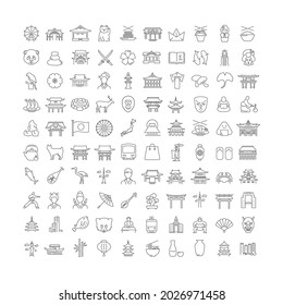 Japan. Collection of perfectly thin icons for web design, app, and the most modern projects. The kit of signs for category Countries and Cities.