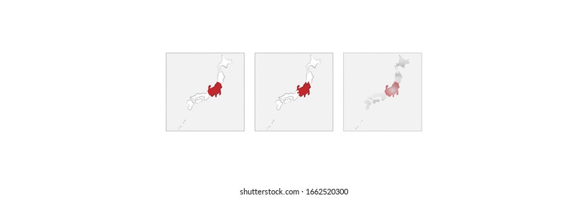Japan coloring the map and concept flag. Vector