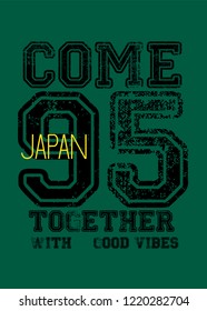 japan come together with good vibes,t-shirt design