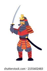 Japan composition with isolated human character of japanese man on blank background vector illustration