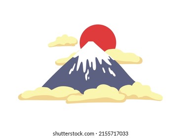 Japan composition with isolated image of japanese traditional symbol on blank background vector illustration