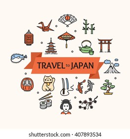 Japan Concept Travel. Ready for Your Business. Vector illustration