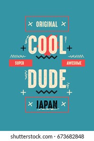 japan cool dude,t-shirt print poster vector illustration
