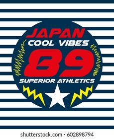 japan cool vibes,t-shirt print poster vector illustration