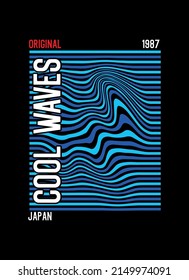 japan cool waves,t-shirt design fashion vector