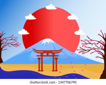 Japan Country Design Illustration Template World Stock Vector (Royalty ...