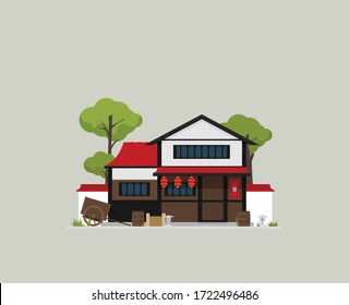 Japan country design template in flat design style isolated on color background