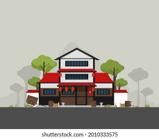 Japan country design template in flat design style isolated on color background