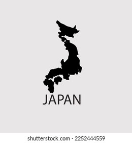 JAPAN country flag and map. vectors